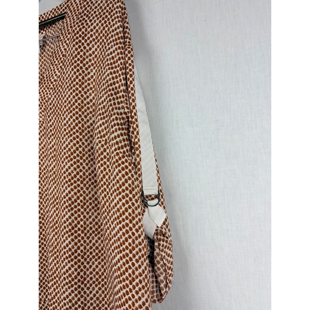 Worthington Womens Brown White Dot V-Neck Roll Tab Sleeve Blouse Top 1X - Picture 9 of 15